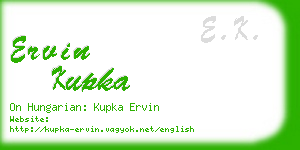 ervin kupka business card